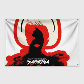 Флаг-баннер с принтом Sabrina Spellman в Ухте, 100% полиэстер | размер 67 х 109 см, плотность ткани — 95 г/м2; по краям флага есть четыре люверса для крепления | sabrina | sabrina spellman | красный | леденящие душу приключения сабрины