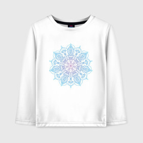 Детский лонгслив хлопок с принтом Indian Mandala в Ухте, 100% хлопок | круглый вырез горловины, полуприлегающий силуэт, длина до линии бедер | fitness | mandala | ohm | spiritual | yoga