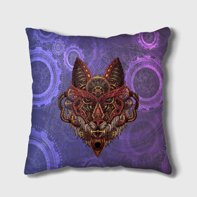 Подушка 3D с принтом Лис в Ухте, наволочка – 100% полиэстер, наполнитель – холлофайбер (легкий наполнитель, не вызывает аллергию). | состоит из подушки и наволочки. Наволочка на молнии, легко снимается для стирки | steampunk | арт | графика | обои | плакат | постер | стимпанк