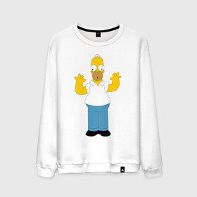 Мужской свитшот хлопок с принтом Гомер Симпсон в Ухте, 100% хлопок |  | homer simpson | гомер | гомер симпсон | пугающий гомер симпсон | симпсоны