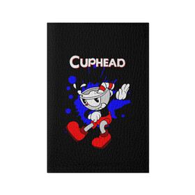 Обложка для паспорта матовая кожа с принтом Cuphead в Ухте, натуральная матовая кожа | размер 19,3 х 13,7 см; прозрачные пластиковые крепления | cup head | cuphead | run and gun | детям | капхед | капхэд | логотипы игр | персонажи игр | чашка