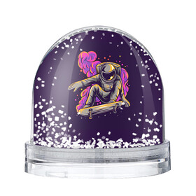 Снежный шар Космонавт: в Ухте, Пластик | Изображение внутри шара печатается на глянцевой фотобумаге с двух сторон | астронавт | дым | космонавт | космос | скафандр | скейтборд