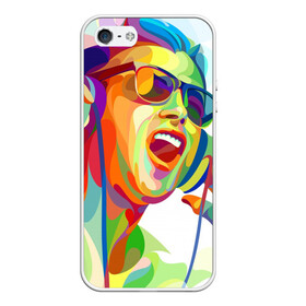 Чехол для iPhone 5/5S матовый с принтом Слушаем Музыку в Ухте, Силикон | Область печати: задняя сторона чехла, без боковых панелей | Тематика изображения на принте: абстракция | веселье | музыка | наушники | слушаем музыку | человек