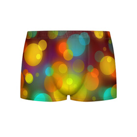 Мужские трусы 3D с принтом Цветные блики в Ухте, 50% хлопок, 50% полиэстер | классическая посадка, на поясе мягкая тканевая резинка | Тематика изображения на принте: блики | краски | круги | неон | текстура | цвета