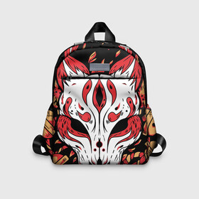 Детский рюкзак 3D с принтом Адский лис в Ухте, 100% полиэстер | лямки с регулируемой длиной, сверху петелька, чтобы рюкзак можно было повесить на вешалку. Основное отделение закрывается на молнию, как и внешний карман. Внутри дополнительный карман. По бокам два дополнительных кармашка | дьявол | лис | лиса | огонь | преиспешник | преспишник | приспешник | сатана | слуга