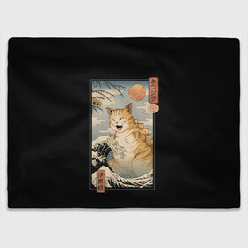 Плед 3D с принтом CATZILLA в Ухте, 100% полиэстер | закругленные углы, все края обработаны. Ткань не мнется и не растягивается | cat | cats | catzilla | godzilla | japan | kaiju | neko | ninja | retro | samurai | shark | wave | yakuza | акула | волна | годзилла | кайдзю | катана | кот | котенок | котзилла | коты | котэ | котята | кошка | неко | ниндзя | ретро | самурай | якудза