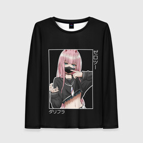 Женский лонгслив 3D с принтом Zero Two в Ухте, 100% полиэстер | длинные рукава, круглый вырез горловины, полуприлегающий силуэт | 002 | 02 | ahegao | anime | darling | franx | franxx | girl | girls | in | senpai | the | two | waifu | zero | zerotwo | аниме | ахегао | вайфу | девушка | зеро | семпай | сенпай | ту | тян | хика | хикка