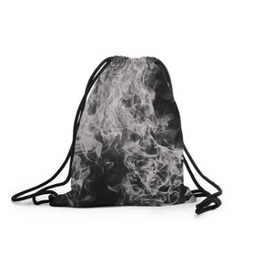 Рюкзак-мешок 3D с принтом Fire and Smoke в Ухте, 100% полиэстер | плотность ткани — 200 г/м2, размер — 35 х 45 см; лямки — толстые шнурки, застежка на шнуровке, без карманов и подкладки | fire | flame | smoke | дым | огонь