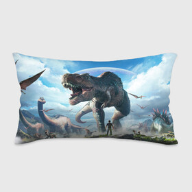 Подушка 3D антистресс с принтом Ark Survival Evolved в Ухте, наволочка — 100% полиэстер, наполнитель — вспененный полистирол | состоит из подушки и наволочки на молнии | ark | ark survival | dino | t rex | арк | арк сурвайвал | дино | динозавр | динозавры | спинозавр | тираннозавр