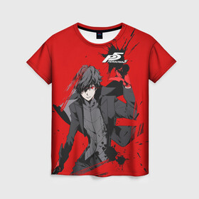 Женская футболка 3D с принтом joker в Ухте, 100% полиэфир ( синтетическое хлопкоподобное полотно) | прямой крой, круглый вырез горловины, длина до линии бедер | game | joker | persona 5 | акира курусу | анн такамаки | мона | морган | моргана | пантера | персона | персона 5 | саэ ниидзима | трикстер | узник