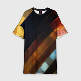 Детское платье 3D Суперстайл: в Ухте, 100% полиэстер | прямой силуэт, чуть расширенный к низу. Круглая горловина, на рукавах — воланы | 90 е | абстракция | классика | модное | стиль