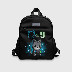Детский рюкзак 3D с принтом У меня 9 жизней в Ухте, 100% полиэстер | лямки с регулируемой длиной, сверху петелька, чтобы рюкзак можно было повесить на вешалку. Основное отделение закрывается на молнию, как и внешний карман. Внутри дополнительный карман. По бокам два дополнительных кармашка | cat | cats | девять жизней | игра | кот | котик | котики | котяра | кошечка | кошка | мем | мемы | мяу