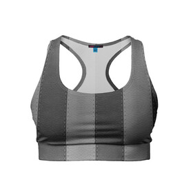 Женский спортивный топ 3D с принтом Skin Stripes в Ухте, 82% полиэстер, 18% спандекс Ткань безопасна для здоровья, позволяет коже дышать, не мнется и не растягивается |  | black and gray | skin | stripes | кожа | черно серый
