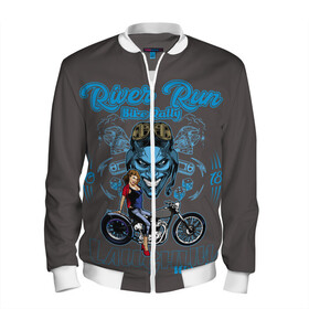 Мужской бомбер 3D Bike Rally 2018: в Ухте, 100% полиэстер | застегивается на молнию, по бокам два кармана без застежек, по низу бомбера и на воротнике - эластичная резинка | speed | байкеры | гонки | девушки | скорость