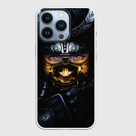 Чехол для iPhone 13 Pro с принтом Девушка Самурай в Ухте,  |  | взгляд | воин | девушка | девушка самурай | лицо | маска | самурай | шлем самурая