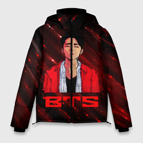 Мужская зимняя куртка 3D с принтом BTS Red and black в Ухте, верх — 100% полиэстер; подкладка — 100% полиэстер; утеплитель — 100% полиэстер | длина ниже бедра, свободный силуэт Оверсайз. Есть воротник-стойка, отстегивающийся капюшон и ветрозащитная планка. 

Боковые карманы с листочкой на кнопках и внутренний карман на молнии. | bts | k pop | kpop | rm | аниме | бтс | ви | джей хоуп | джонгук | кпоп | сюга | чимин | чин | япония