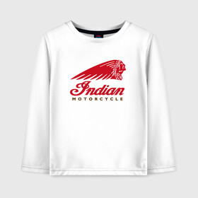 Детский лонгслив хлопок с принтом Indian Moto Мото Лого (Z) в Ухте, 100% хлопок | круглый вырез горловины, полуприлегающий силуэт, длина до линии бедер | bike | bikers | indian | indiian logo | moto | motorcycle | sport | байк | байкер | индиан | индиан лого | мото | мотобренд | мотоциклы | спорт