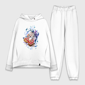 Женский костюм хлопок Oversize Пикник с Паймон: в Ухте, | | арт | бутерброд | звезда | звёзды | милая девочка | милая девушка | паймон | пикник | рисунок