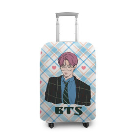 Чехол для чемодана 3D с принтом BTS anime style в Ухте, 86% полиэфир, 14% спандекс | двустороннее нанесение принта, прорези для ручек и колес | bts | k pop | kpop | rm | аниме | бтс | ви | джей хоуп | джонгук | кпоп | сюга | чимин | чин | япония