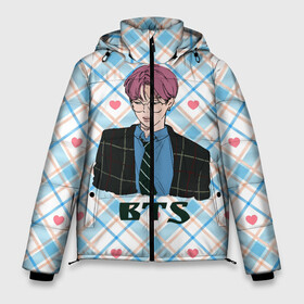 Мужская зимняя куртка 3D с принтом BTS anime style в Ухте, верх — 100% полиэстер; подкладка — 100% полиэстер; утеплитель — 100% полиэстер | длина ниже бедра, свободный силуэт Оверсайз. Есть воротник-стойка, отстегивающийся капюшон и ветрозащитная планка. 

Боковые карманы с листочкой на кнопках и внутренний карман на молнии. | bts | k pop | kpop | rm | аниме | бтс | ви | джей хоуп | джонгук | кпоп | сюга | чимин | чин | япония