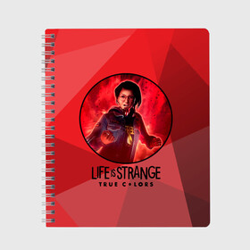 Тетрадь с принтом LIFE is STRANGETrue Colors в Ухте, 100% бумага | 48 листов, плотность листов — 60 г/м2, плотность картонной обложки — 250 г/м2. Листы скреплены сбоку удобной пружинной спиралью. Уголки страниц и обложки скругленные. Цвет линий — светло-серый
 | alex | colors | life | strange | true | алекс | жизнь | колорс | лайф | странная | цвета | штука