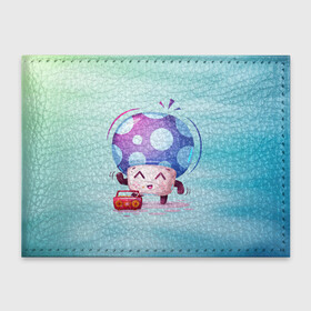 Обложка для студенческого билета с принтом Грибок в Ухте, натуральная кожа | Размер: 11*8 см; Печать на всей внешней стороне | арт | графика | гриб | грибок | магнитофон | музыка | мультяшки