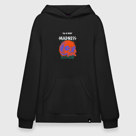 Худи SuperOversize хлопок с принтом Skull madness в Ухте, 70% хлопок, 30% полиэстер, мягкий начес внутри | карман-кенгуру, эластичная резинка на манжетах и по нижней кромке, двухслойный капюшон
 | bone | bones | creepy | dead | death | halloween | horror | madness | scary | skull | skulls | the curse | голова | кости | ужасы | хоррор | череп