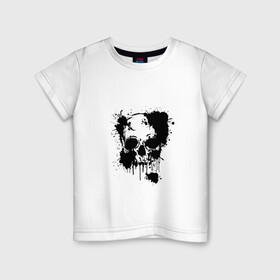Детская футболка хлопок с принтом Skull  в Ухте, 100% хлопок | круглый вырез горловины, полуприлегающий силуэт, длина до линии бедер | bone | bones | creepy | dead | death | halloween | horror | scary | skull | skulls | splash | the curse | голова | кости | ужасы | хоррор | череп