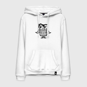 Мужская толстовка хлопок с принтом Сова в свитере в Ухте, френч-терри, мягкий теплый начес внутри (100% хлопок) | карман-кенгуру, эластичные манжеты и нижняя кромка, капюшон с подкладом и шнурком | Тематика изображения на принте: owl | owls | сова | совушка | совы | филин | фраза | юмор