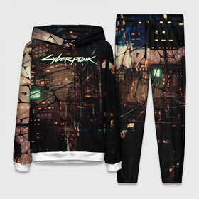 Женский костюм 3D (с толстовкой) с принтом Киберпанк   Город в паутинке в Ухте,  |  | cyberpunk 2077 | видеоигры | киберпанк | лого | научная фантастика | прогресс | технологии | фантастика