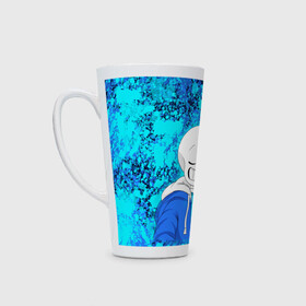 Кружка Латте с принтом САНС (SANS) в Ухте, Белая керамика | Объем 480 мл; Высота 150 мм; Диаметр 90 мм | Тематика изображения на принте: sans | undertale | андертале | андертейл | игра | подземная история | подземная сказка | санс | ундертале