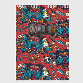 Скетчбук с принтом Valheim Viking pattern в Ухте, 100% бумага
 | 48 листов, плотность листов — 100 г/м2, плотность картонной обложки — 250 г/м2. Листы скреплены сверху удобной пружинной спиралью | Тематика изображения на принте: fantasy | mmo | valheim | valve | валхейм | вальхейм | викинги | выживалка | игра | королевская битва | ммо | ролевая игра | фэнтази