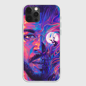 Чехол для iPhone 12 Pro KiD CuDi | КиД КуДи: в Ухте, силикон | область печати: задняя сторона чехла, без боковых панелей | bape | bape cudi | bape kid cudi | dape kid | kid cudi | neon | paint | space | байе кид | бейп | бейп кид куди | бейп куди | борода | брызги краски | бэйп | взгляд | голова | кид куди | космос | краска | крупным планом | лицо | луна