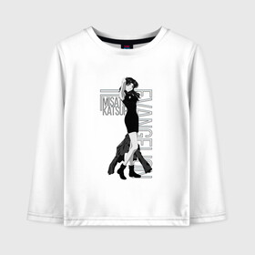 Детский лонгслив хлопок с принтом Евангелион в Ухте, 100% хлопок | круглый вырез горловины, полуприлегающий силуэт, длина до линии бедер | evangelion | misato katsuragi | neon genesis evangelion | евангелион | мисато кацураги | пилот