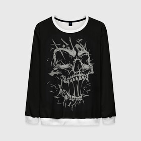 Мужской свитшот 3D с принтом Рёв Ужаса в Ухте, 100% полиэстер с мягким внутренним слоем | круглый вырез горловины, мягкая резинка на манжетах и поясе, свободная посадка по фигуре | Тематика изображения на принте: slime | крик | ор | скелет | слизь | ужас | череп