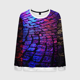 Мужской свитшот 3D Мокрый асфальт: в Ухте, 100% полиэстер с мягким внутренним слоем | круглый вырез горловины, мягкая резинка на манжетах и поясе, свободная посадка по фигуре | асфальт | дождь. | мокрый асфальт | неон | неоновый асфальт