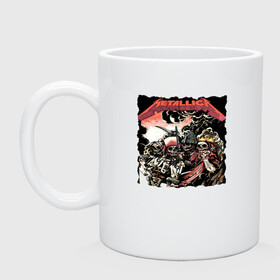 Кружка керамическая с принтом METALLICA HARD ROCK в Ухте, керамика | объем — 330 мл, диаметр — 80 мм. Принт наносится на бока кружки, можно сделать два разных изображения | metallica | джеймс хэтфилд | кирк хэмметт | ларс ульрих | роберт трухильо