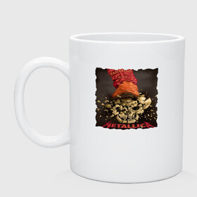 Кружка керамическая с принтом METALLICA SKULL&BONES в Ухте, керамика | объем — 330 мл, диаметр — 80 мм. Принт наносится на бока кружки, можно сделать два разных изображения | metallica | джеймс хэтфилд | кирк хэмметт | ларс ульрих | роберт трухильо