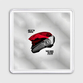 Магнит 55*55 с принтом Rise of the Spartan в Ухте, Пластик | Размер: 65*65 мм; Размер печати: 55*55 мм | game | games | halo | heilo | master chif | spartan | игра | игры | ковенант | ковенанты | мастер чиф | спартанец | хало | хейло | хэйло