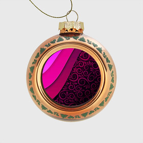 Стеклянный ёлочный шар с принтом BUTTERFLY в Ухте, Стекло | Диаметр: 80 мм | pink | абстракция | полосы | узор | фиолетовый