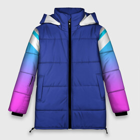 Женская зимняя куртка Oversize с принтом NEON GRADIENT FITNESS UNIFORM в Ухте, верх — 100% полиэстер; подкладка — 100% полиэстер; утеплитель — 100% полиэстер | длина ниже бедра, силуэт Оверсайз. Есть воротник-стойка, отстегивающийся капюшон и ветрозащитная планка. 

Боковые карманы с листочкой на кнопках и внутренний карман на молнии | abstraction | geometry | hexagon | neon | paints | stripes | texture | triangle | абстракция | брызги | геометрия | краски | неон | соты | текстура