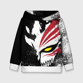 Детская толстовка 3D с принтом БЛИЧ МАСКА | BLEACH в Ухте, 100% полиэстер | двухслойный капюшон со шнурком для регулировки, мягкие манжеты на рукавах и по низу толстовки, спереди карман-кенгуру с мягким внутренним слоем | Тематика изображения на принте: anime | bleach | form | heroes | ichigo | manga | аниме | блич | броня | герои | ичиго | костюм | манга