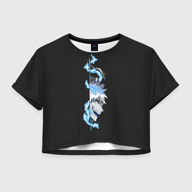 Женская футболка Crop-top 3D Занпакто. Блич: в Ухте, 100% полиэстер | круглая горловина, длина футболки до линии талии, рукава с отворотами | 13 | bleach | hollow | shinigami | айзен | барраган | блич | бьякуя | гин | готей | гриммджоу | душ | зараки | исидо | ичибей | ичиго | ичимару | йоруичи | квинси | кенпачи | койот | король | кучики | мундо | нойтра
