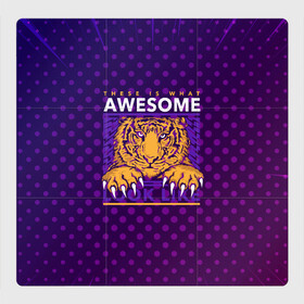 Магнитный плакат 3Х3 Awesome Тигр lion like: в Ухте, Полимерный материал с магнитным слоем | 9 деталей размером 9*9 см | like | lion | кошка | крупная кошка | лев | текст | тигр | тигр с текстом