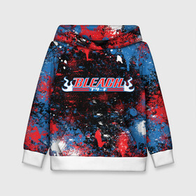 Детская толстовка 3D с принтом BLEACH LOGO БЛИЧ в Ухте, 100% полиэстер | двухслойный капюшон со шнурком для регулировки, мягкие манжеты на рукавах и по низу толстовки, спереди карман-кенгуру с мягким внутренним слоем | Тематика изображения на принте: anime | bleach | form | heroes | ichigo | manga | аниме | блич | броня | герои | ичиго | костюм | манга