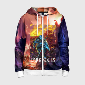 Детская толстовка 3D на молнии с принтом DARKSOULS RPG в Ухте, 100% полиэстер |  манжеты и пояс оформлены широкой мягкой резинкой, двухслойный капюшон со шнурком для регулировки, спереди карманы и застежка-молния
 | Тематика изображения на принте: dark souls | darksouls | tegunvte | темные души
