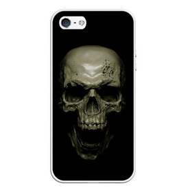 Чехол для iPhone 5/5S матовый с принтом SKULL в Ухте, Силикон | Область печати: задняя сторона чехла, без боковых панелей | black | skull | subculture | рок | череп | черное