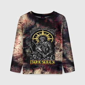 Детский лонгслив 3D с принтом DARKSOULS | ТЕМНЫЕ ДУШИ в Ухте, 100% полиэстер | длинные рукава, круглый вырез горловины, полуприлегающий силуэт
 | dark souls | darksouls | tegunvte | темные души