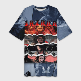 Платье-футболка 3D с принтом BRZRKR   Бессмертный Воин в Ухте,  |  | берсерк | воин | воитель | киану ривз | сын бога