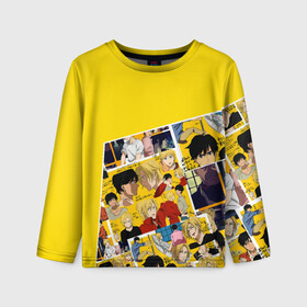 Детский лонгслив 3D с принтом Banana Fish в Ухте, 100% полиэстер | длинные рукава, круглый вырез горловины, полуприлегающий силуэт
 | banana fish | аниме | банана фиш | банановая рыба | приключение | эш